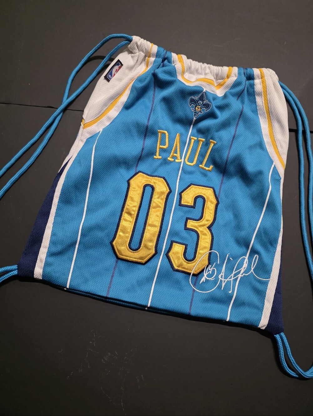 NBA Blue Gold Paul 03 Drawstring Gym Bag